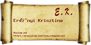 Erényi Krisztina névjegykártya